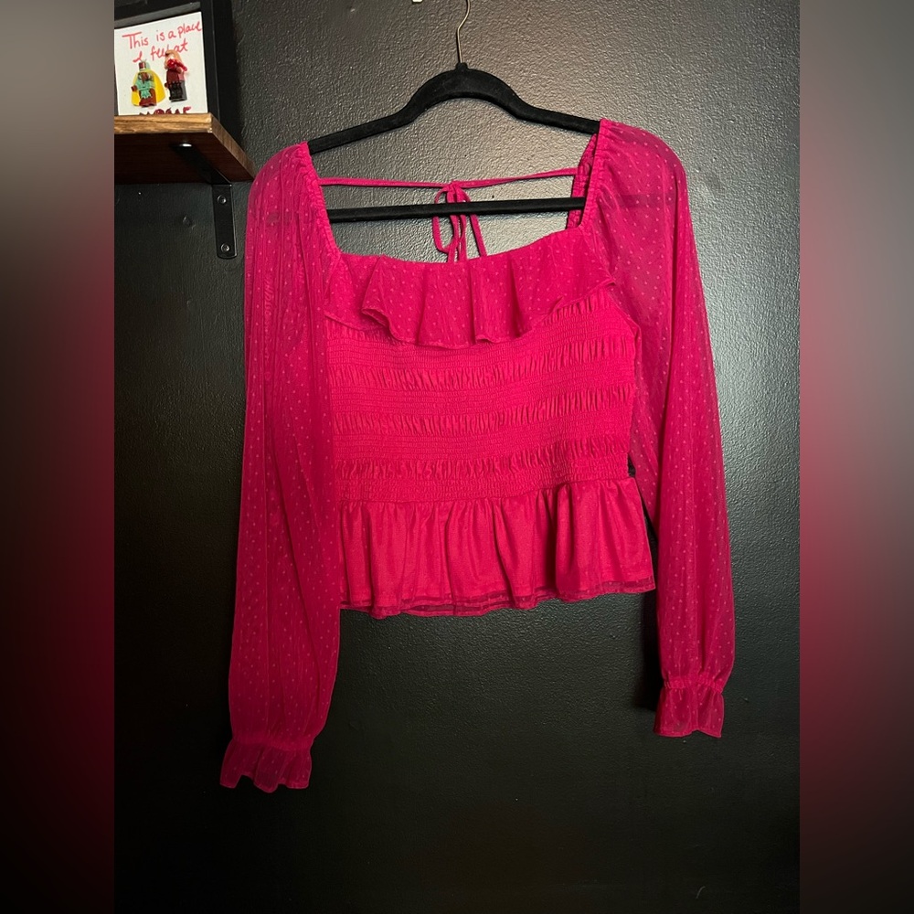 Lauren Conrad Cropped Peplum Top